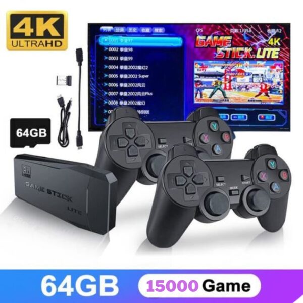 ⁦GAME STICK 4K جهاز ألعاب الفيديو الكلاسيكية مع أكثر من 10 ألاف لعبة⁩ - الصورة ⁦2⁩